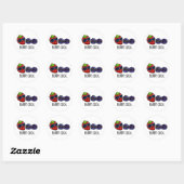Berry Cool Funny Strawberry Blueberry Pun Ronde Sticker (Vel)