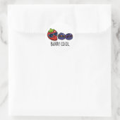 Berry Cool Funny Strawberry Blueberry Pun Ronde Sticker (Tas)