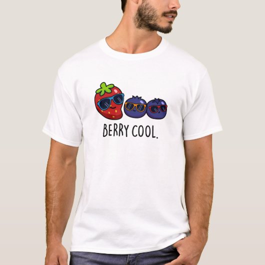 Berry Cool Funny Strawberry Blueberry Pun T-shirt (Voorkant)