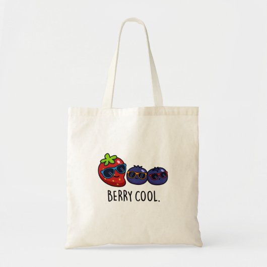 Berry Cool Funny Strawberry Blueberry Pun Tote Bag (Voorkant)