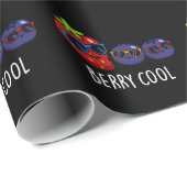 Berry Cool Grappige Aardbei Blueberry Pun Dark BG Cadeaupapier (Rol Hoek)