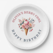 Berry Cool Happy Birthday Ice Cream Party Papieren Bordje (Voorkant)