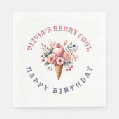 Berry Cool Happy Birthday Ice Cream Party Servet (Voorkant)