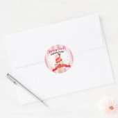 Berry Cool Strawberry Ice Cream Verjaardag Ronde Sticker (Envelop)