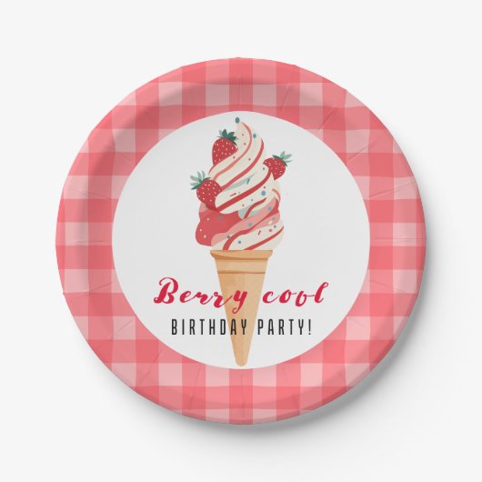 Berry Cool Verjaardag Papieren Bordje (Voorkant)