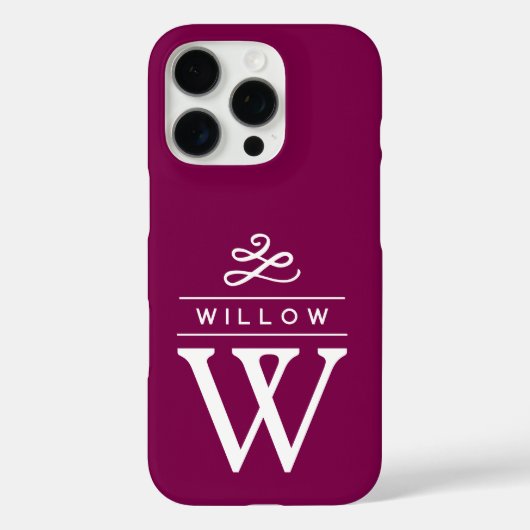 Berry Custom Monogram Elegant Minimalist Case-Mate iPhone Case (Achterkant)