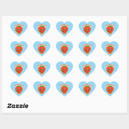 Berry Cute Button Hart Sticker (Vel)