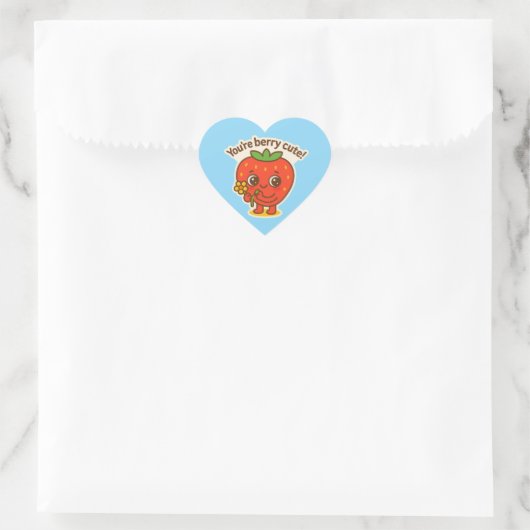 Berry Cute Button Hart Sticker (Tas)
