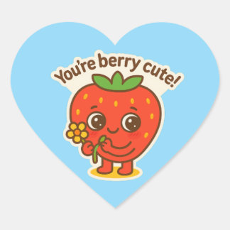 Berry Cute Button Hart Sticker