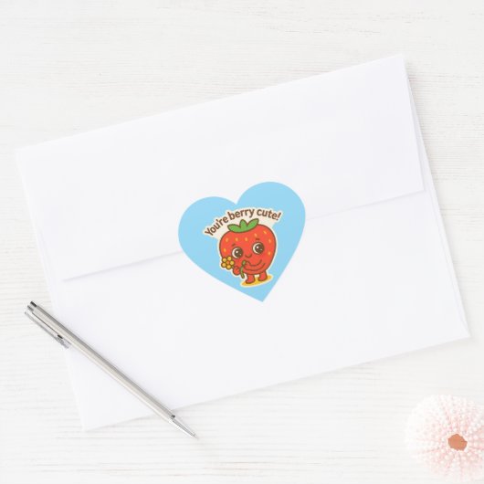 Berry Cute Button Hart Sticker (Envelop)