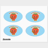 Berry Cute Button Ovale Sticker (Vel)