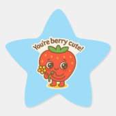 Berry Cute Button Ster Sticker (Voorkant)