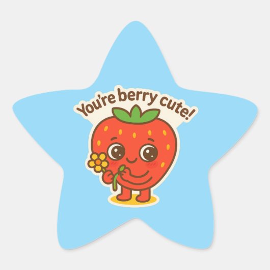 Berry Cute Button Ster Sticker (Voorkant)