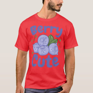 Berry Cute Kawaii Blueberries with Bear Faces  T-shirt