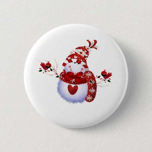 Berry Cute Snowman Ronde Button 5,7 Cm (Voorkant)