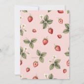 Berry Cute Strawberry First Birthday Celebration Kaart (Achterkant)