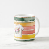 Berry Cute Tee Green Orange Pink Fruity Stripes Koffiemok (Voorkant rechts)