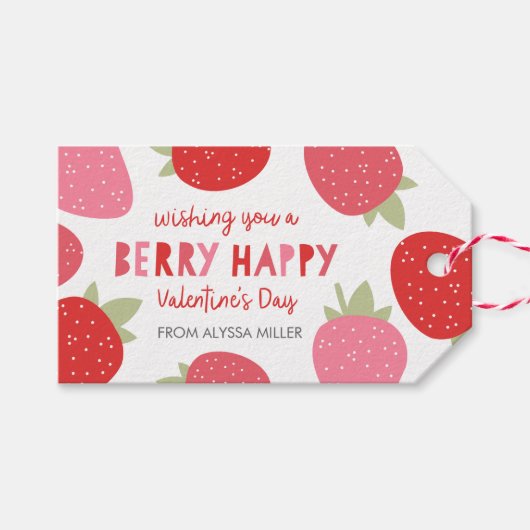 Berry Cute Valentijn Cadeaulabel (Voorkant (Horizontaal))