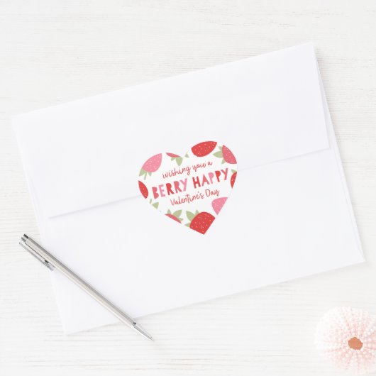 Berry Cute Valentijn Hart Sticker (Envelop)