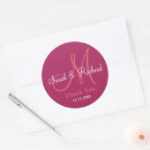 Berry Dank u Bruiloft Monogram Sticker (Envelop)