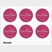 Berry Dank u Bruiloft Monogram Sticker (Vel)