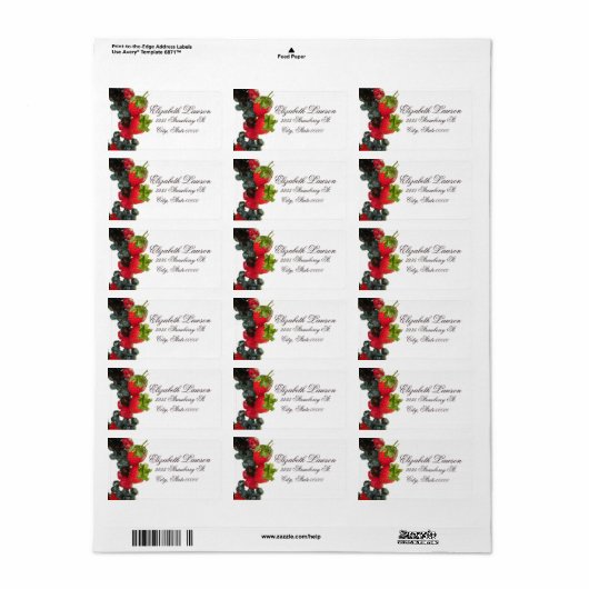 Berry Delight adreslabel Etiket (Full Sheet)