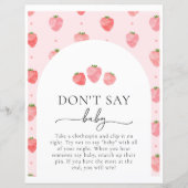 Berry Don't Say Baby Game Sign (Voorkant)