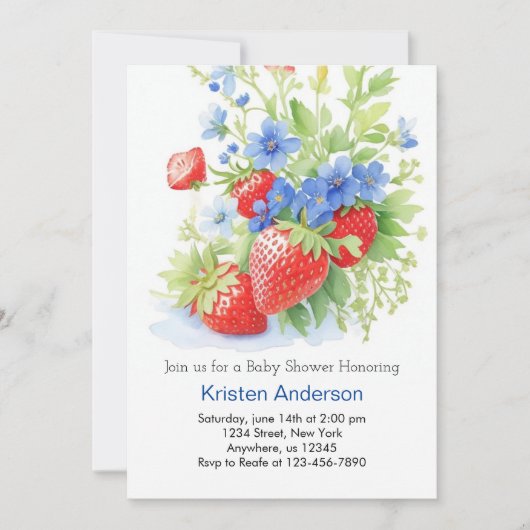 Berry Dreams Wildflower Streams Boy Baby shower Kaart (Voorkant)