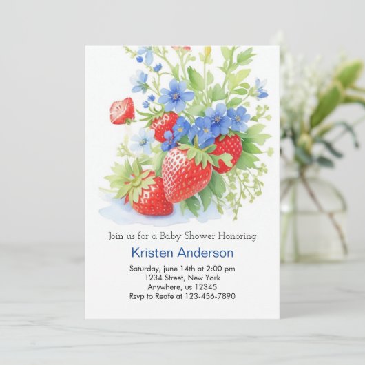 Berry Dreams Wildflower Streams Boy Baby shower Kaart (Staand voorkant)