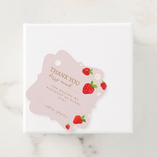 Berry Eerste 1e Aardbei Verjaardag Dank u Bedankjes Labels (In situ)