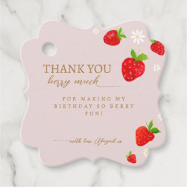 Berry Eerste 1e Aardbei Verjaardag Dank u Bedankjes Labels