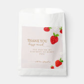 Berry Eerste 1e Aardbei Verjaardag Dank u Bedankzakje (Voorkant)