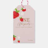 Berry Eerste 1e Aardbei Verjaardag Dank u Cadeaulabel (Achterkant)