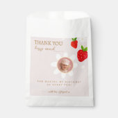 Berry eerste 1e aardbeienverjaardag bedankfoto bedankzakje (Voorkant)