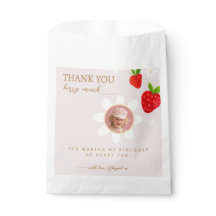 Berry eerste 1e aardbeienverjaardag bedankfoto