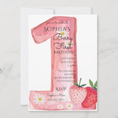 Berry Eerste 1e Verjaardag Kaart (Voorkant)