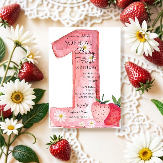 Berry Eerste 1e Verjaardag Kaart