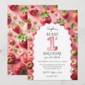 Berry eerste 1e verjaardag Modern Kaart (Voorkant / Achterkant)