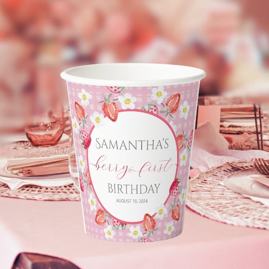 Berry Eerste 1e Verjaardag Papieren Bekers