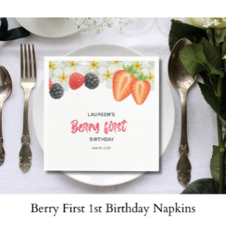 Berry Eerste 1e Verjaardag Servet