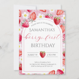 Berry eerste 1e verjaardag Uitnodiging