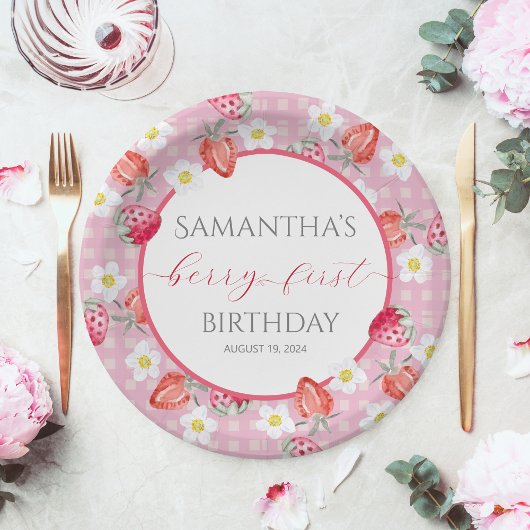 Berry Eerste 1e Verjaardagspapier Bord