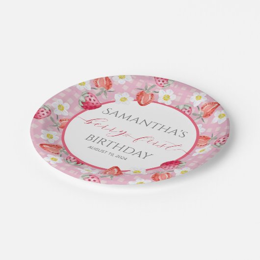 Berry Eerste 1e Verjaardagspapier Bord (Gekanteld)