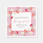 Berry Eerste 1e Verjaardagspapier Bord Servet (Voorkant)