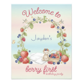 Berry Eerste 1e Verjaardagsposter Foto Afdruk