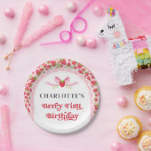 Berry eerste aardbei 1e verjaardag 7" Ronde Papieren Bordje (Feest)