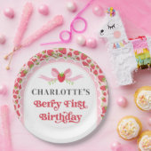 Berry Eerste aardbei 1e verjaardag 9" Ronde Papieren Bordje (Feest)