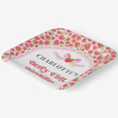 Berry eerste aardbei 1e verjaardag 9" vierkant papieren bordje (Gebogen)