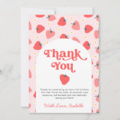 Berry eerste aardbei 1e verjaardag bedankje kaart (Voorkant)