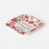 Berry Eerste Aardbei 1e Verjaardag gepersonaliseer Papieren Bordje (Gebogen)